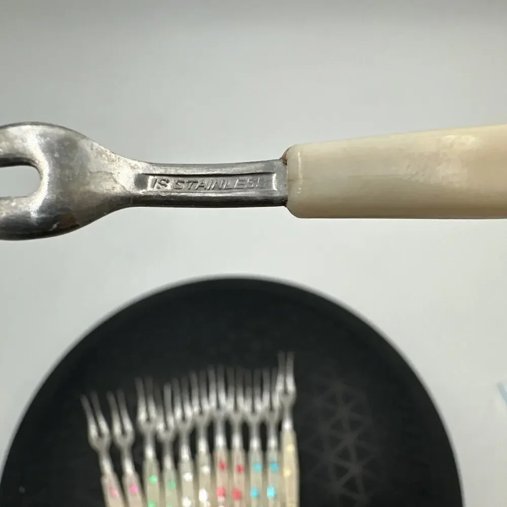 Mid Century Modern Stainless Hors d'oeuvre Forks 12 Pc.